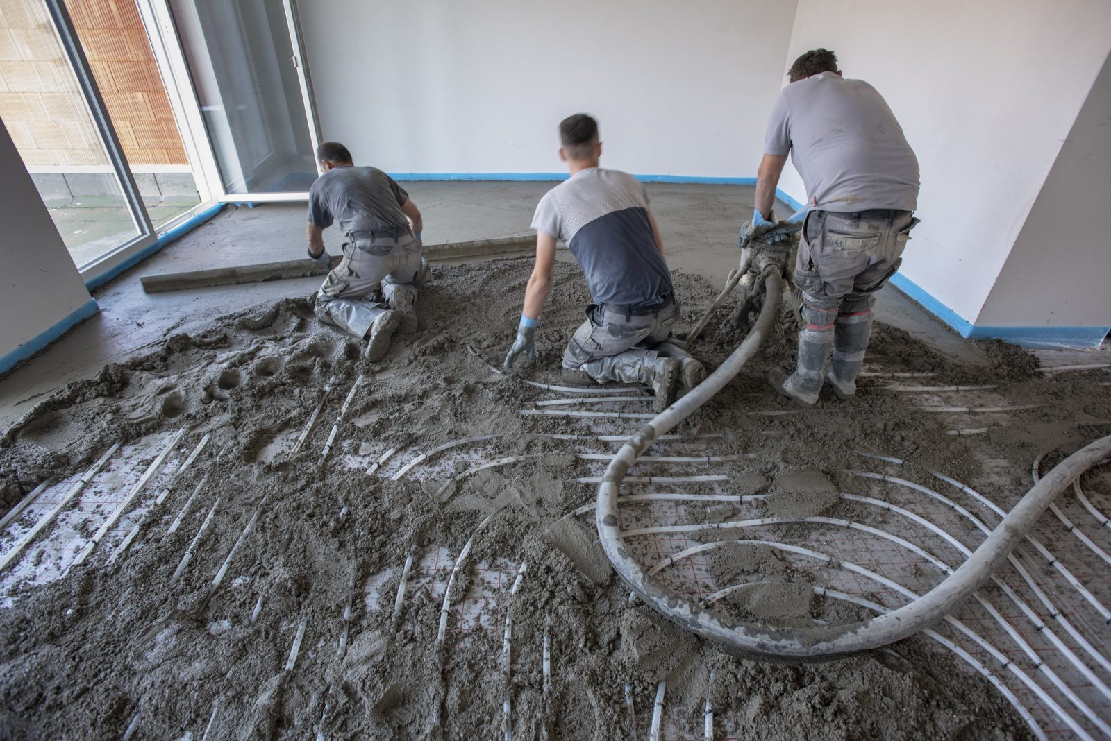 Estrich in einem Neubau