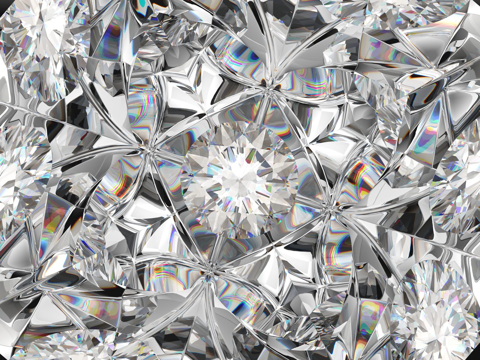 diamond closeup pattern and kaleidoscope effect