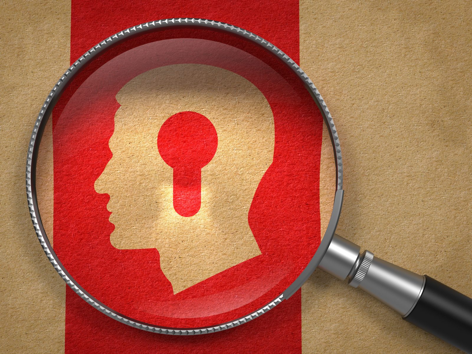 Magnifying Glass with Psychological Concept.