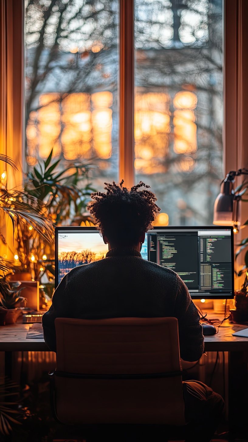A remote worker attending a virtual workshop to enhance